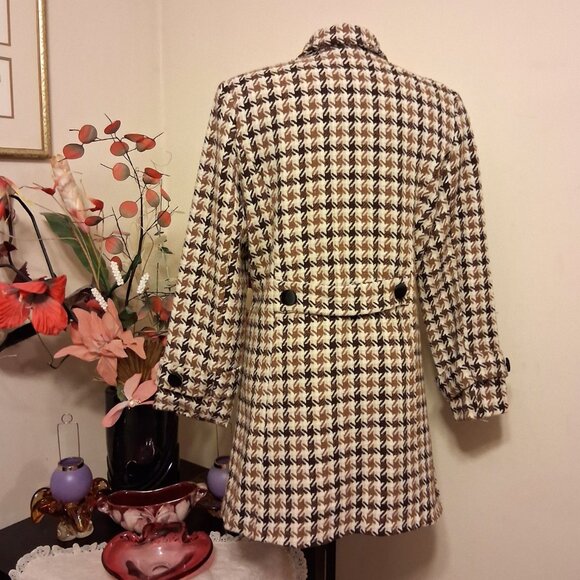 NEW Women’s Cream Brown Double-Breasted Lined Trench Coat Winter Outerwear 14 L - Picture 7 of 10